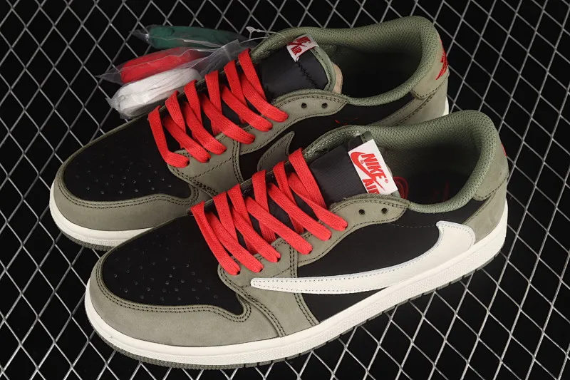 All Categories Air Jordan Jordan Series Basketball Shoes Air Jordan 1 Low Travis Scott x Air Jordan 1 Low AJ1 Joe 1 Black Green Undercut Low-top Cultural Sneakers CQ4277-008